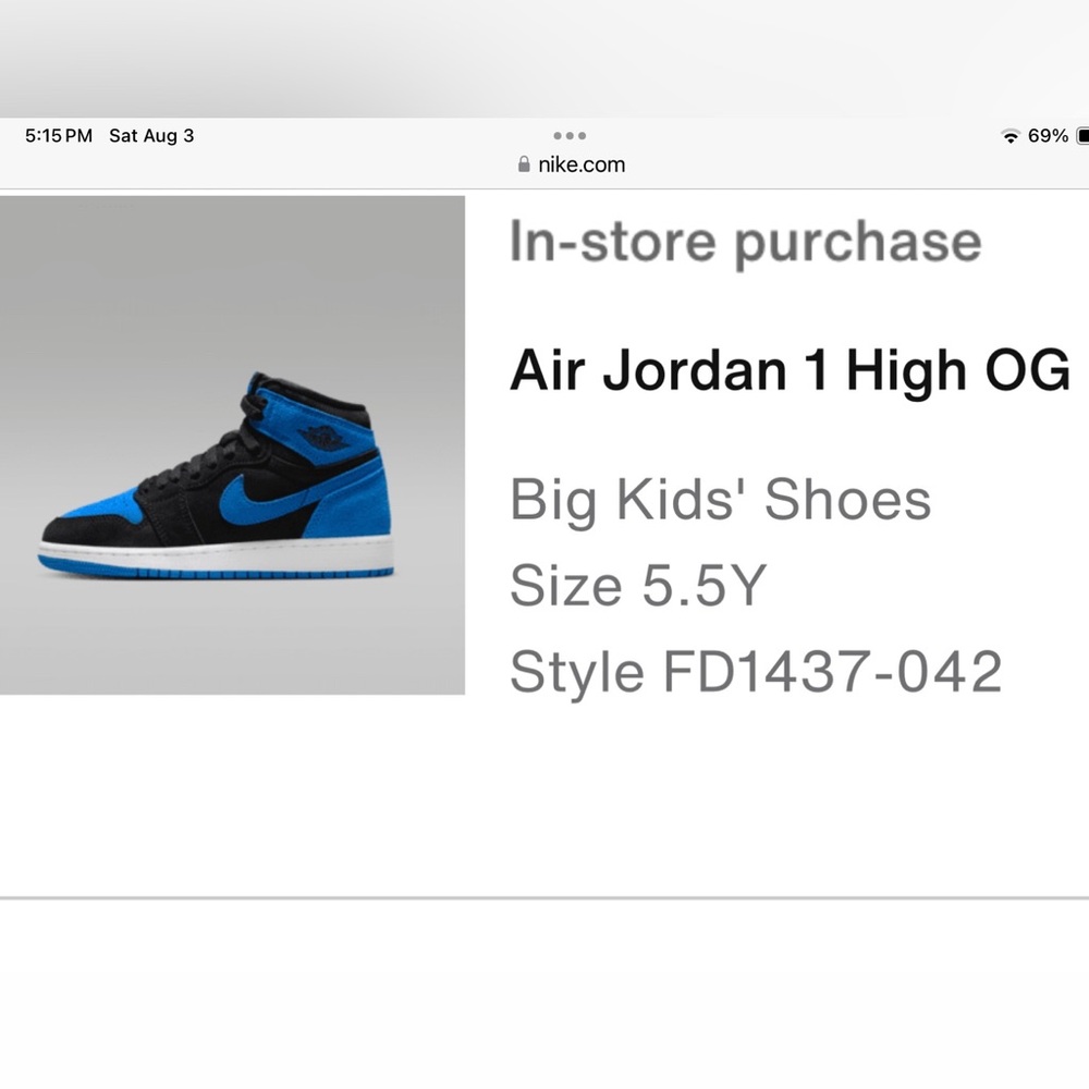 Kids Nike Air Jordan 1 High OG